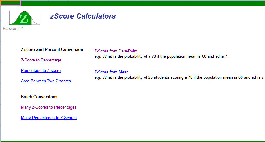 zScore Calculator