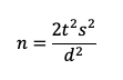 sample size formula for a between-subjects study
