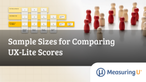Feature image showing drivers of sample size estimation table and a group of wooden pawns
