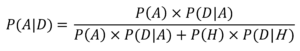 Bayesian formula to calculate probability