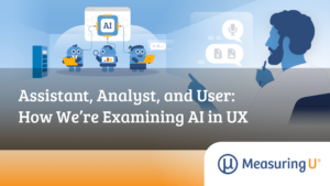 Header image showing a person communicating with 3 AI robots