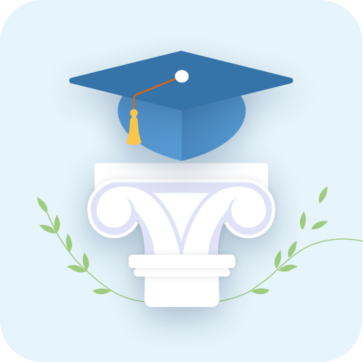Icon with graduation cap on pedestal