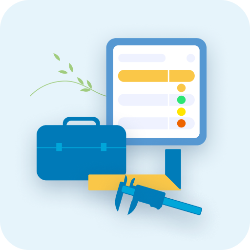 Icon with toolbox and scorecard
